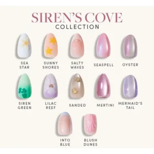 Newyuo Siren's Cove Press On Nail Set — Ocean-inspired Collection