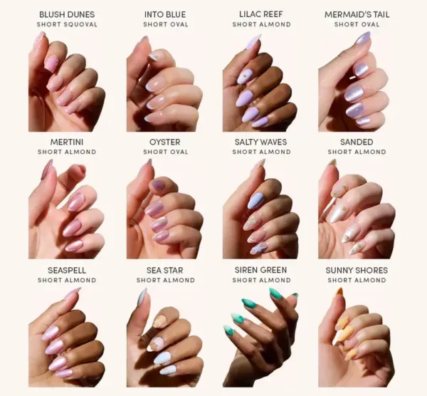 Newyuo Siren's Cove Press On Nail Set — Ocean-inspired Collection