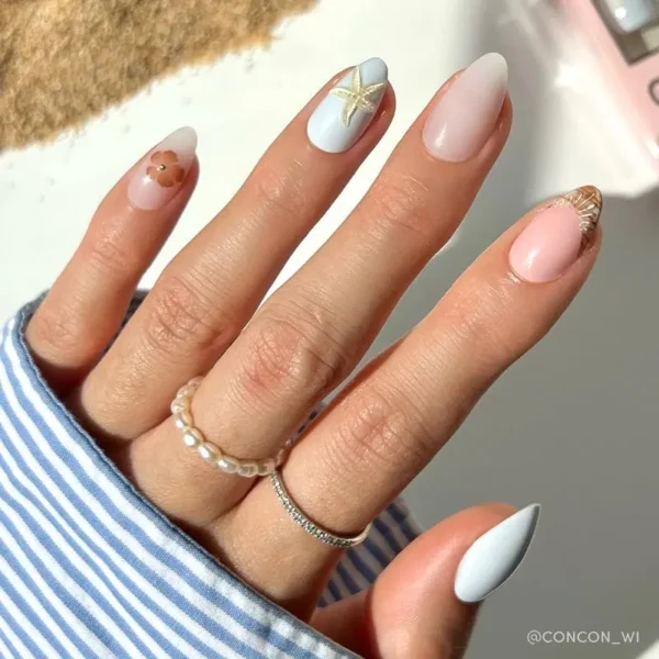 Newyuo Siren's Cove Press On Nail Set — Ocean-inspired Collection