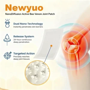 Newyuo® NanoDiffusion Active Bee Venom Joint Patch –🐝 🦵Relief for Shoulder, Neck, Back & Knee Pain in 10 Minutes!