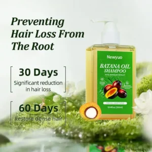 Newyuo Batana Oil & Rosemary Shampoo - Nourishing Volumizing Shampoo for Men and Women - Cleanses the scalp，Reduces hair loss, repairs damage and aids hair growth