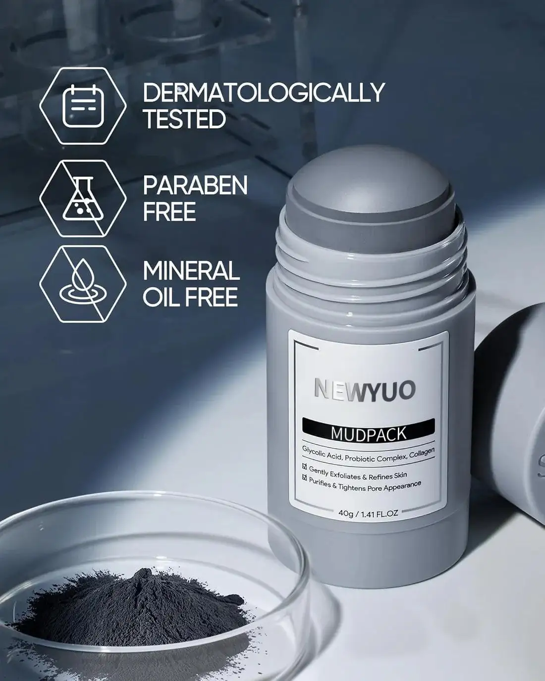Newyuo™ mudpack,deep clean clay mask stick