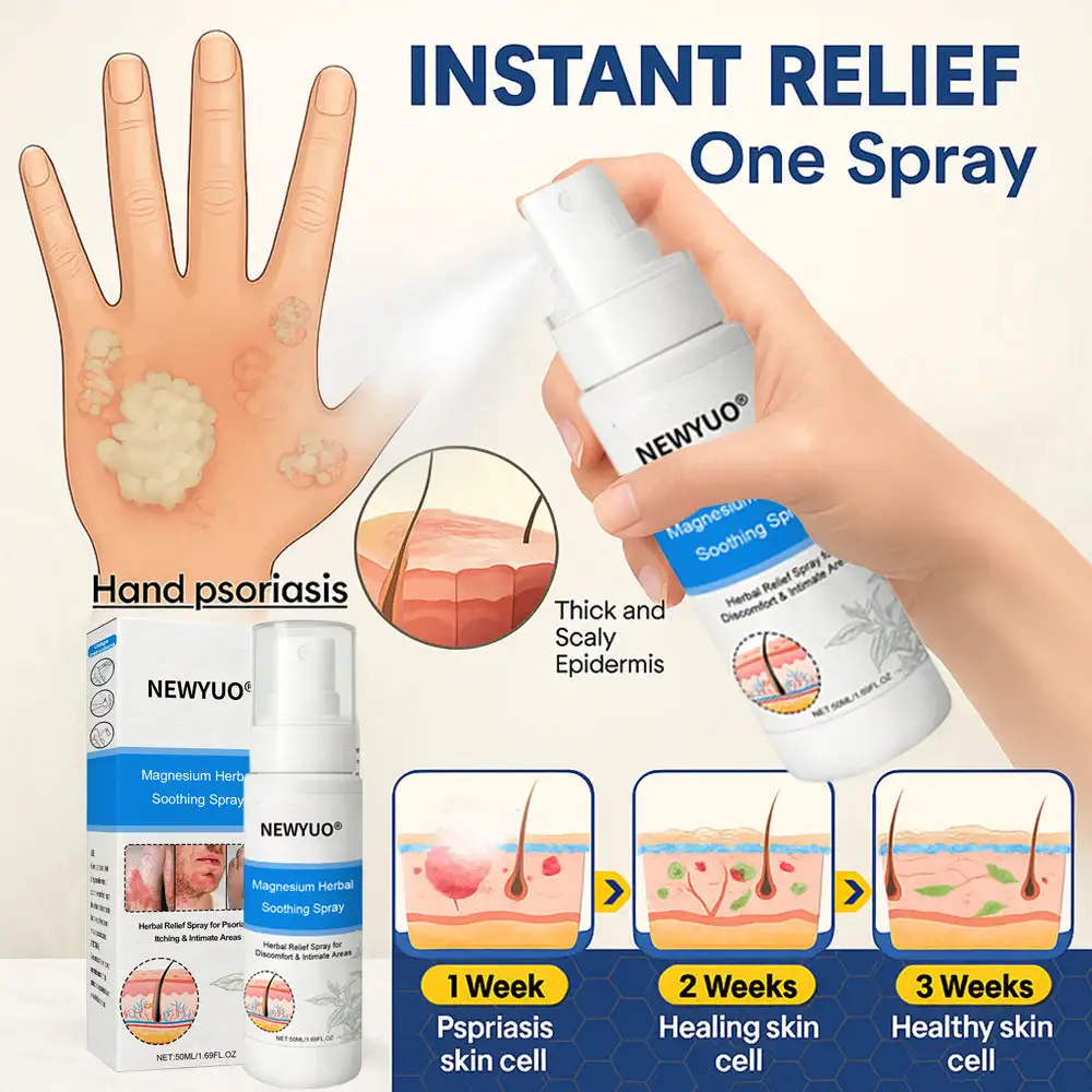 💥 Psoriasis, Eczema, or Genital Itch? Newyuo® Magnesium Herbal Spray Clears It All — MHRA Approved Formula!