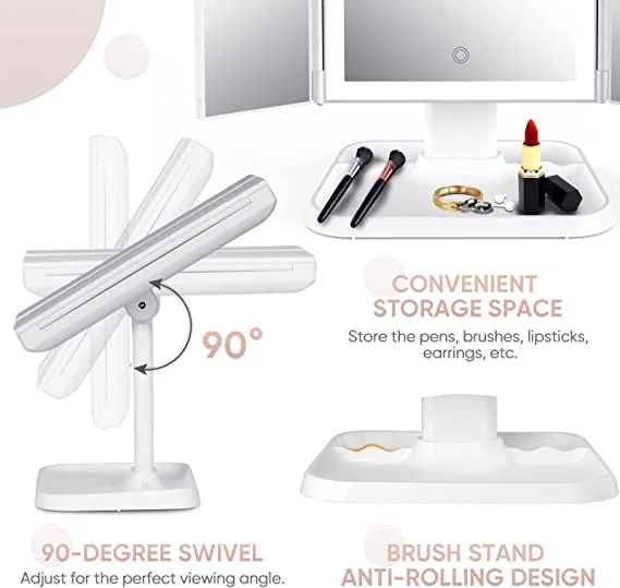 Newyuo™ Trifold LED Makeup Mirror