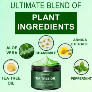 🎁 NEWYUO™ Limited-Time Offer 🎁 - Don't miss out!Tea Tree Oil Foot Cream (Repairs Dry Cracked Heels, Soothes Tired Feet, Eliminates Odor & Restores Soft Skin)
